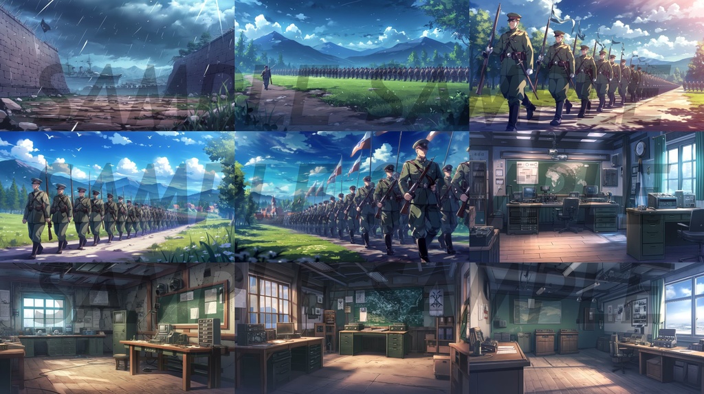 【162枚】戦争関連イラスト 背景画/風景画【著作権フリー】