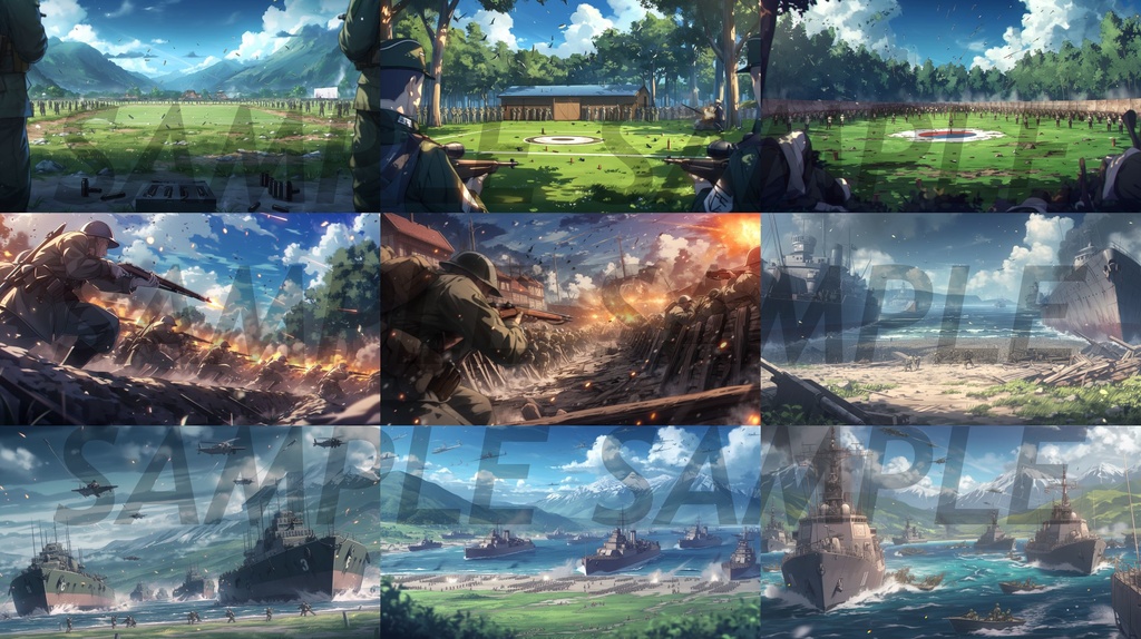 【162枚】戦争関連イラスト 背景画/風景画【著作権フリー】