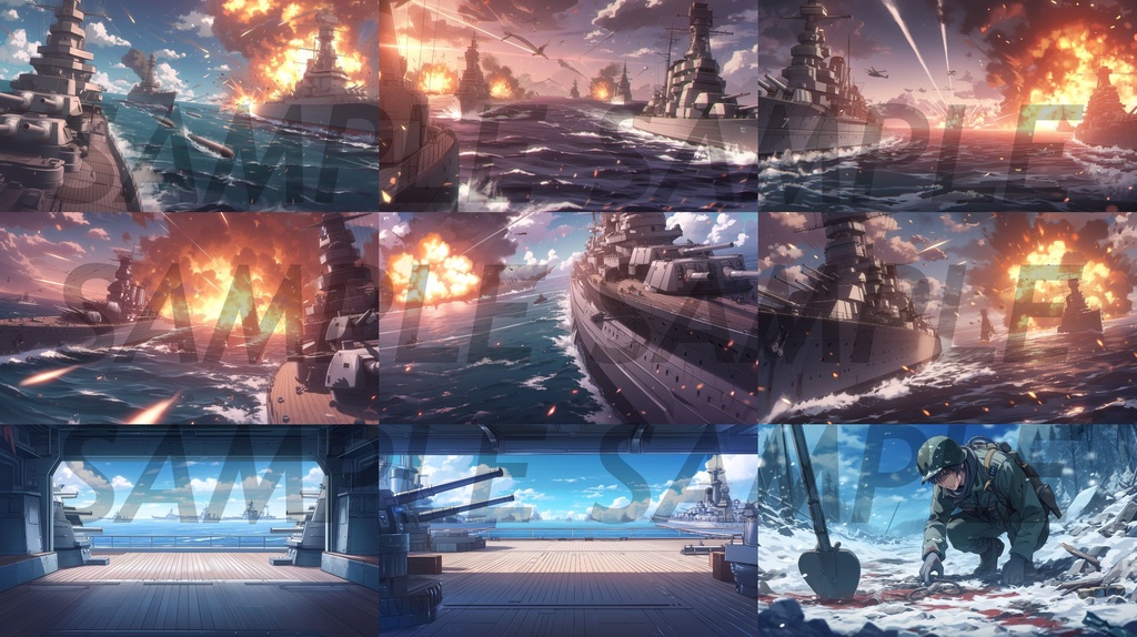 【162枚】戦争関連イラスト 背景画/風景画【著作権フリー】