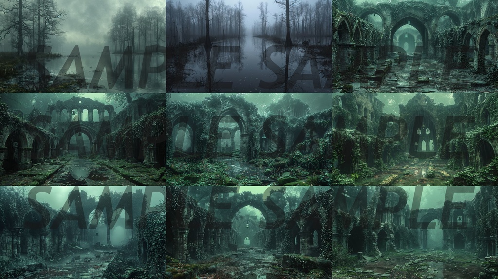 【234枚】ゴシックホラー 超リアルイラスト 背景画/風景画/写真【著作権フリー】/ダークソウル・Bloodborne