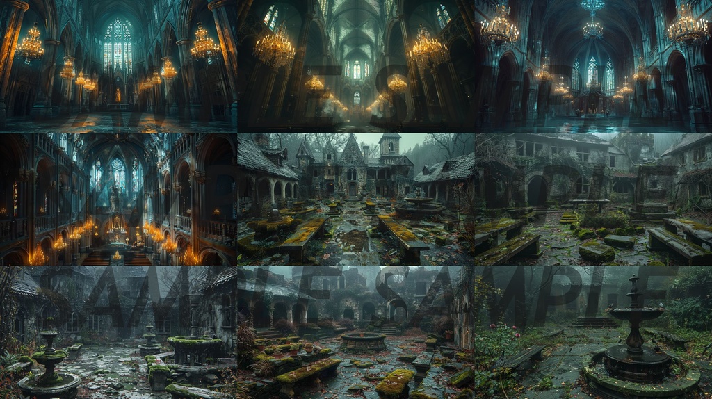 【234枚】ゴシックホラー 超リアルイラスト 背景画/風景画/写真【著作権フリー】/ダークソウル・Bloodborne