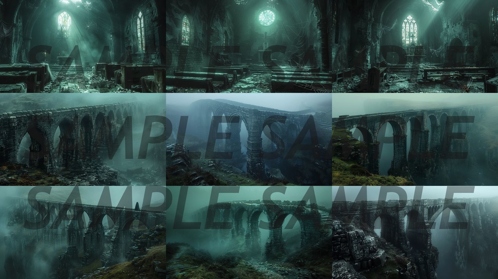 【234枚】ゴシックホラー 超リアルイラスト 背景画/風景画/写真【著作権フリー】/ダークソウル・Bloodborne