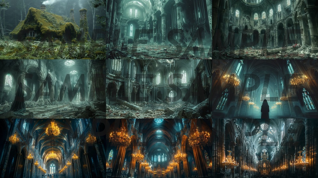 【234枚】ゴシックホラー 超リアルイラスト 背景画/風景画/写真【著作権フリー】/ダークソウル・Bloodborne