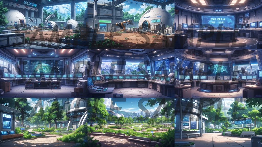 【235枚】SF・宇宙都市・未来都市 背景イラスト集【著作権フリー】スペースオペラ・サイファイ