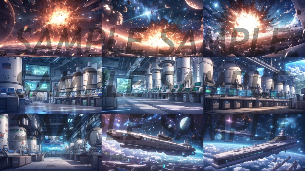 【235枚】SF・宇宙都市・未来都市 背景イラスト集【著作権フリー】スペースオペラ・サイファイ