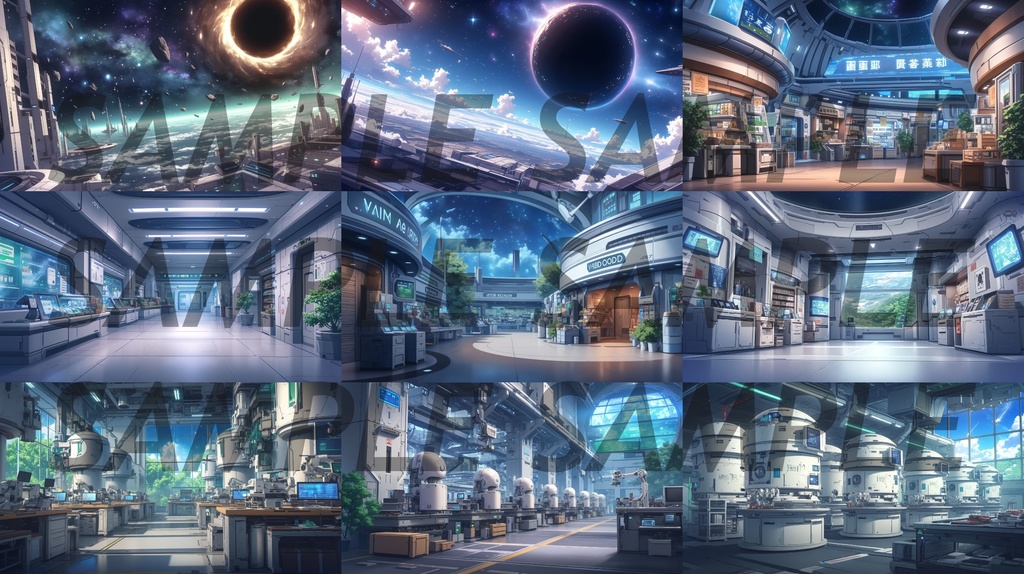 【235枚】SF・宇宙都市・未来都市 背景イラスト集【著作権フリー】スペースオペラ・サイファイ