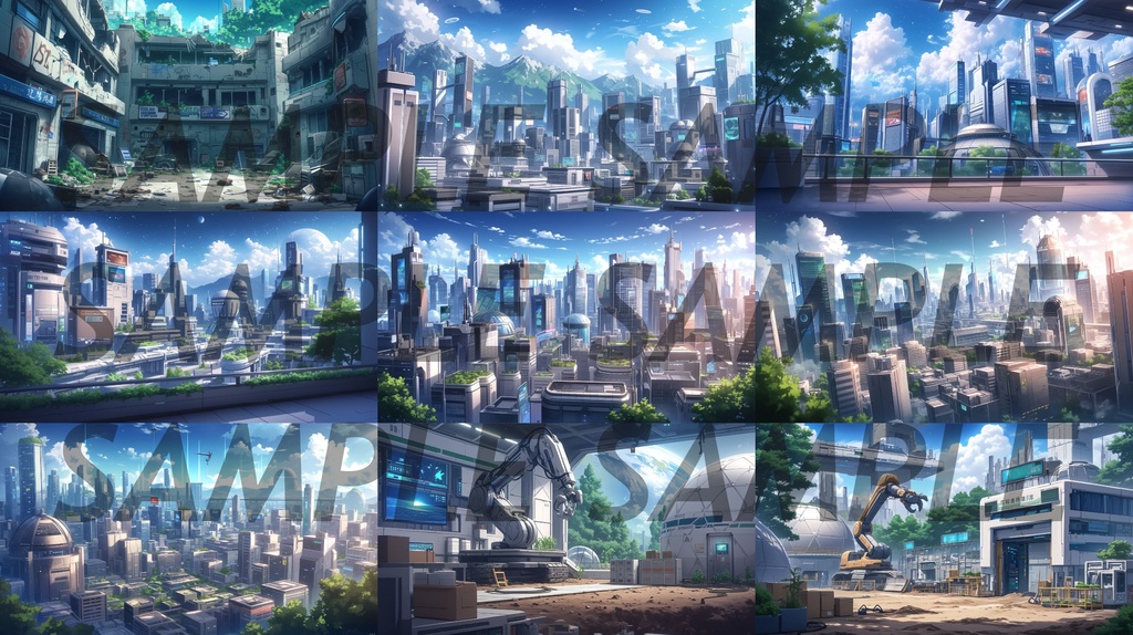 【235枚】SF・宇宙都市・未来都市 背景イラスト集【著作権フリー】スペースオペラ・サイファイ