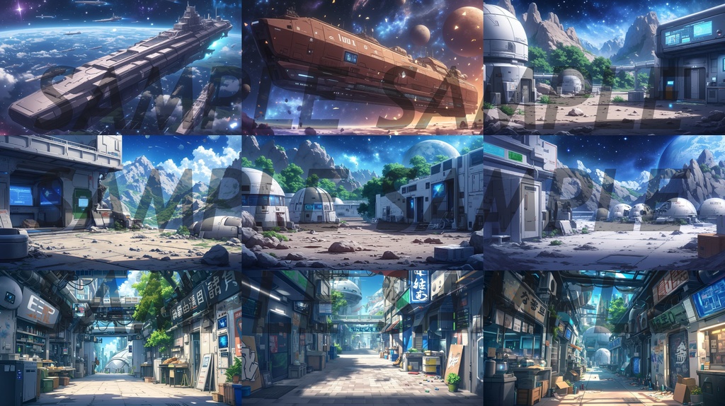 【235枚】SF・宇宙都市・未来都市 背景イラスト集【著作権フリー】スペースオペラ・サイファイ