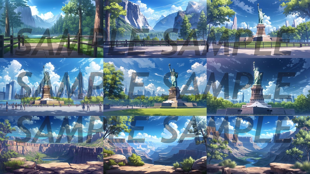 【364枚】世界観光名所 イラスト背景画/風景画【著作権フリー素材】