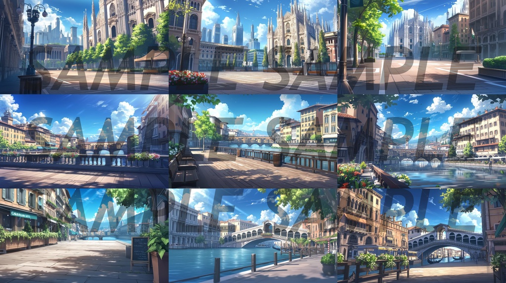 【364枚】世界観光名所 イラスト背景画/風景画【著作権フリー素材】