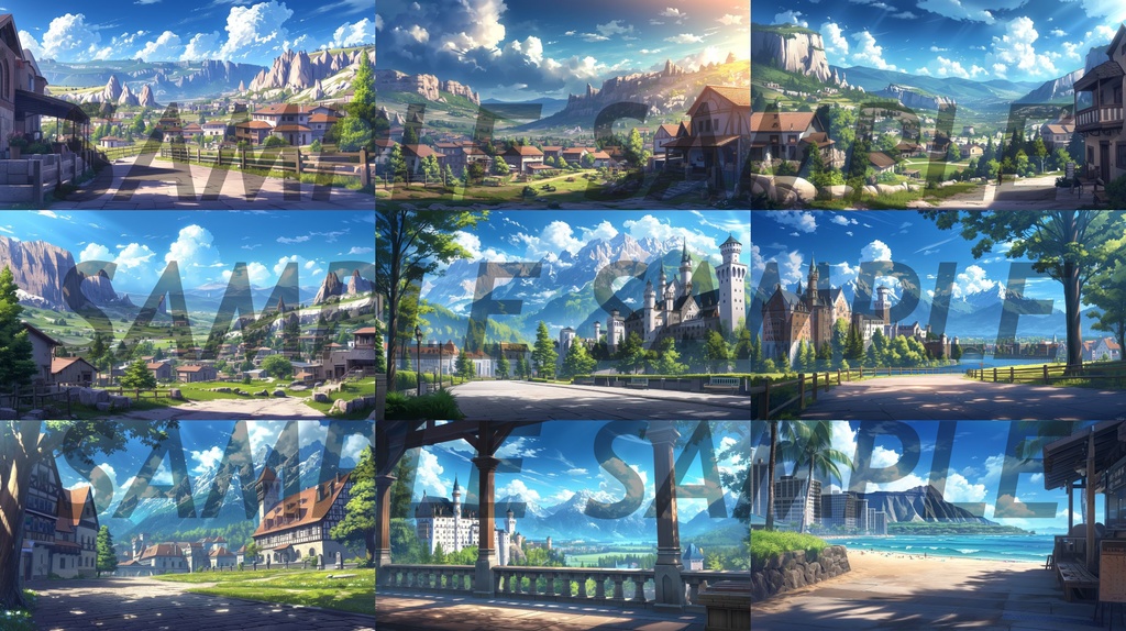 【364枚】世界観光名所 イラスト背景画/風景画【著作権フリー素材】