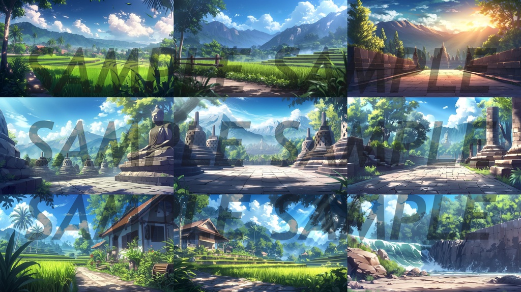 【364枚】世界観光名所 イラスト背景画/風景画【著作権フリー素材】