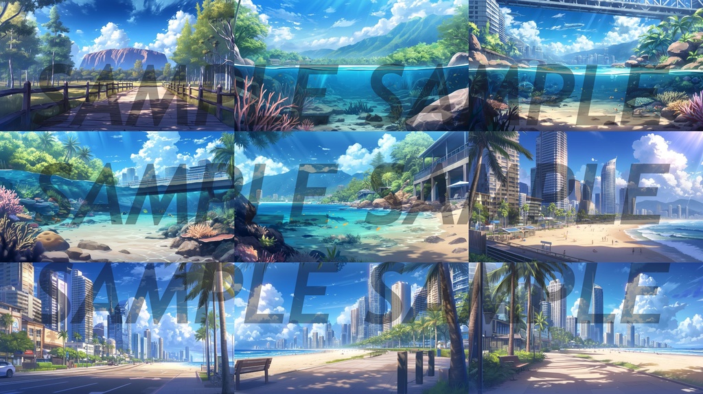 【364枚】世界観光名所 イラスト背景画/風景画【著作権フリー素材】