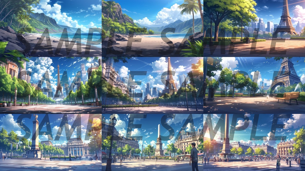 【364枚】世界観光名所 イラスト背景画/風景画【著作権フリー素材】