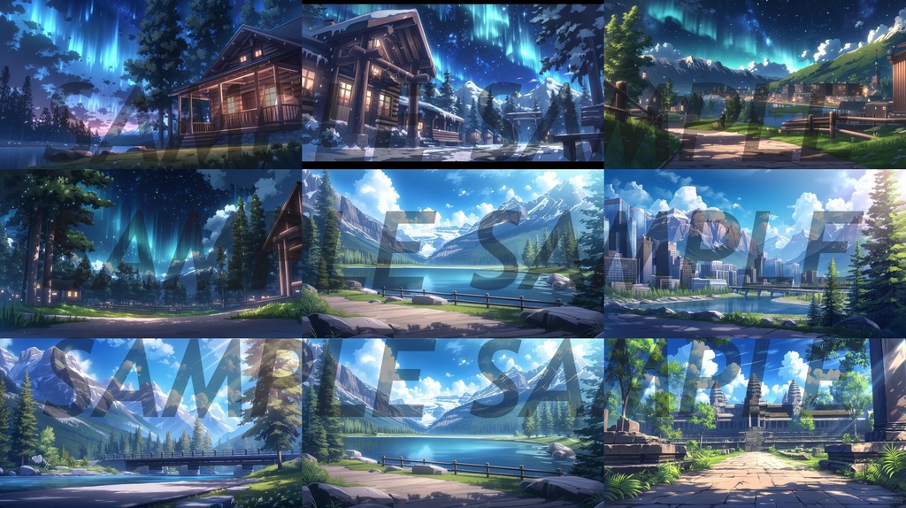 【364枚】世界観光名所 イラスト背景画/風景画【著作権フリー素材】