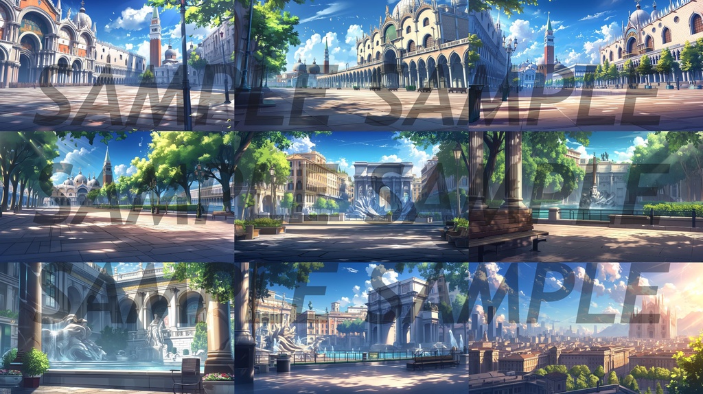 【364枚】世界観光名所 イラスト背景画/風景画【著作権フリー素材】