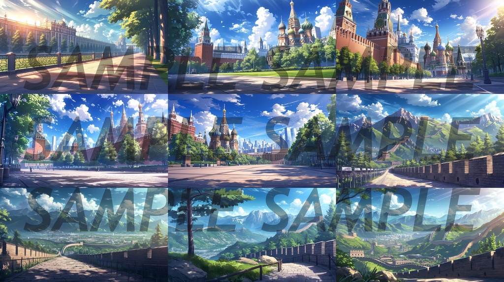 【364枚】世界観光名所 イラスト背景画/風景画【著作権フリー素材】