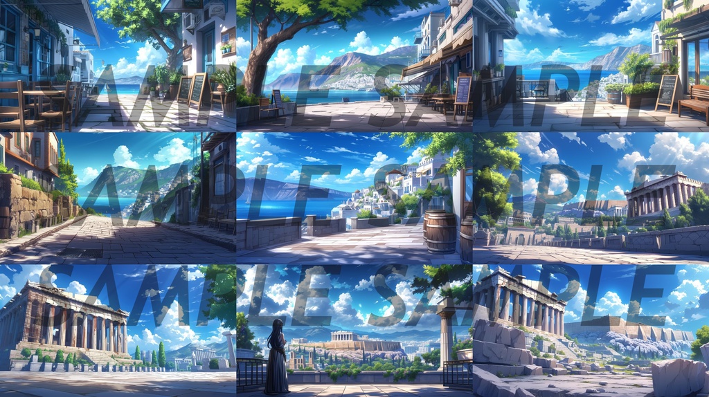 【364枚】世界観光名所 イラスト背景画/風景画【著作権フリー素材】