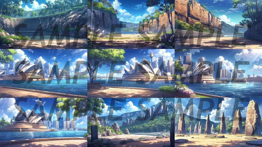 【364枚】世界観光名所 イラスト背景画/風景画【著作権フリー素材】