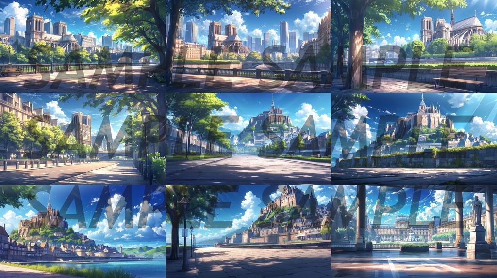 【364枚】世界観光名所 イラスト背景画/風景画【著作権フリー素材】