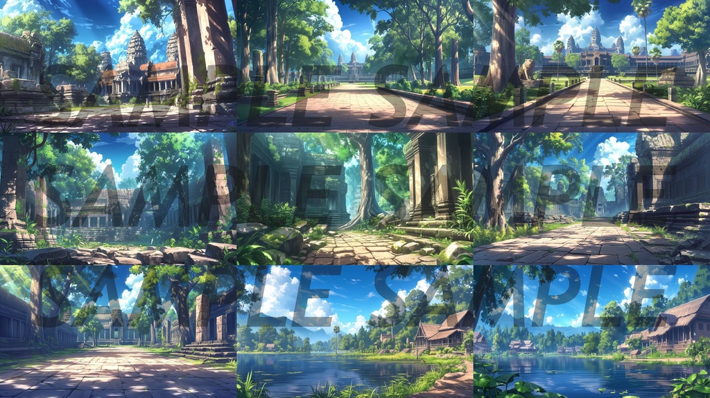 【364枚】世界観光名所 イラスト背景画/風景画【著作権フリー素材】