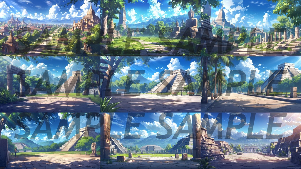 【364枚】世界観光名所 イラスト背景画/風景画【著作権フリー素材】