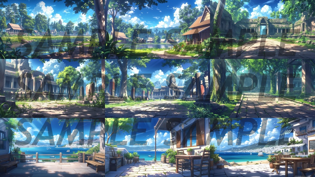 【364枚】世界観光名所 イラスト背景画/風景画【著作権フリー素材】