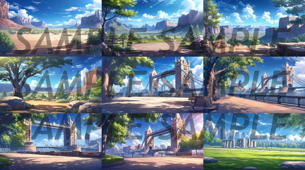 【364枚】世界観光名所 イラスト背景画/風景画【著作権フリー素材】