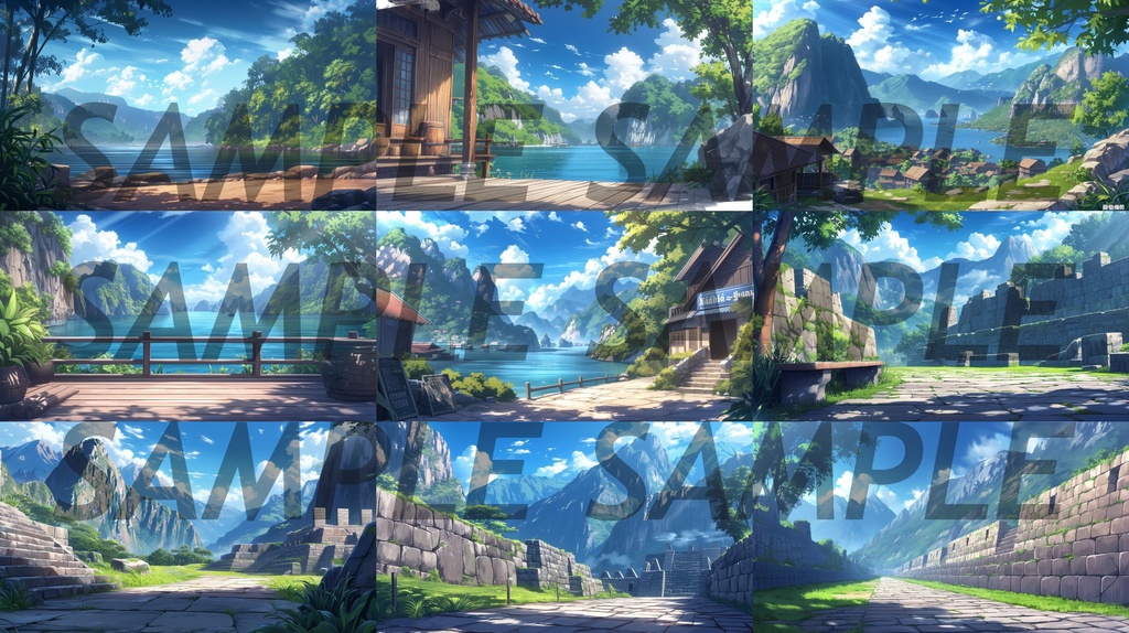 【364枚】世界観光名所 イラスト背景画/風景画【著作権フリー素材】