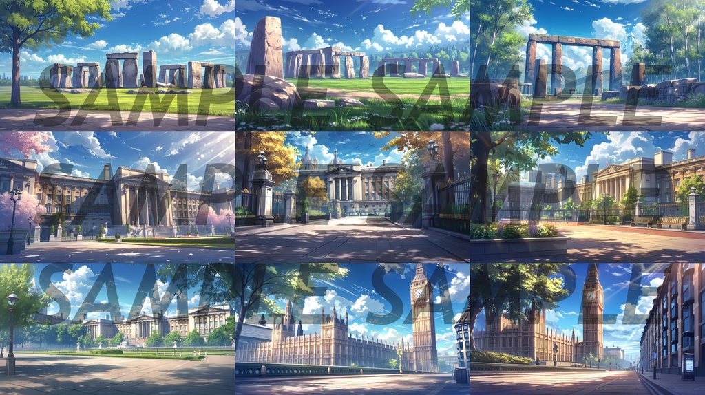 【364枚】世界観光名所 イラスト背景画/風景画【著作権フリー素材】