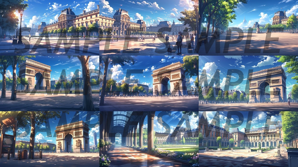 【364枚】世界観光名所 イラスト背景画/風景画【著作権フリー素材】