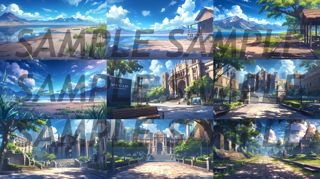 【364枚】世界観光名所 イラスト背景画/風景画【著作権フリー素材】