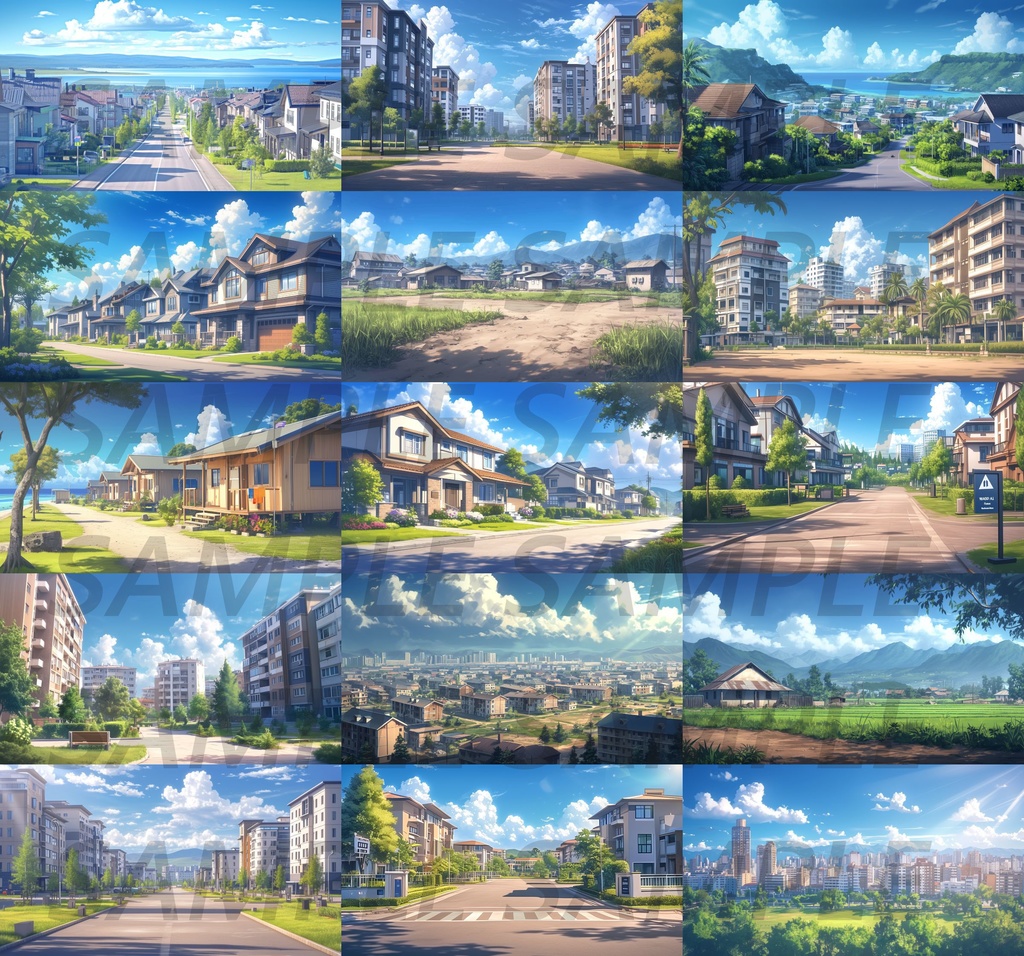 【147枚】世界の住宅街風景【著作権フリー】背景画/TRPG