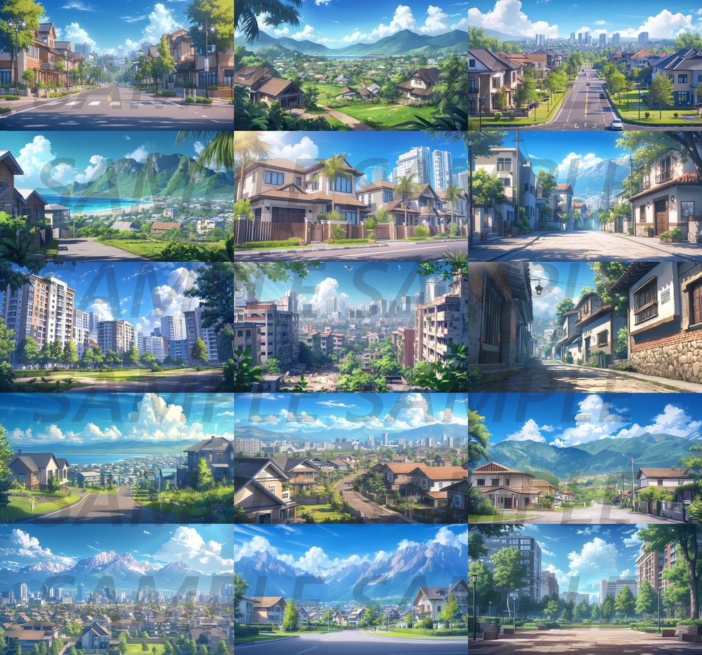 【147枚】世界の住宅街風景【著作権フリー】背景画/TRPG