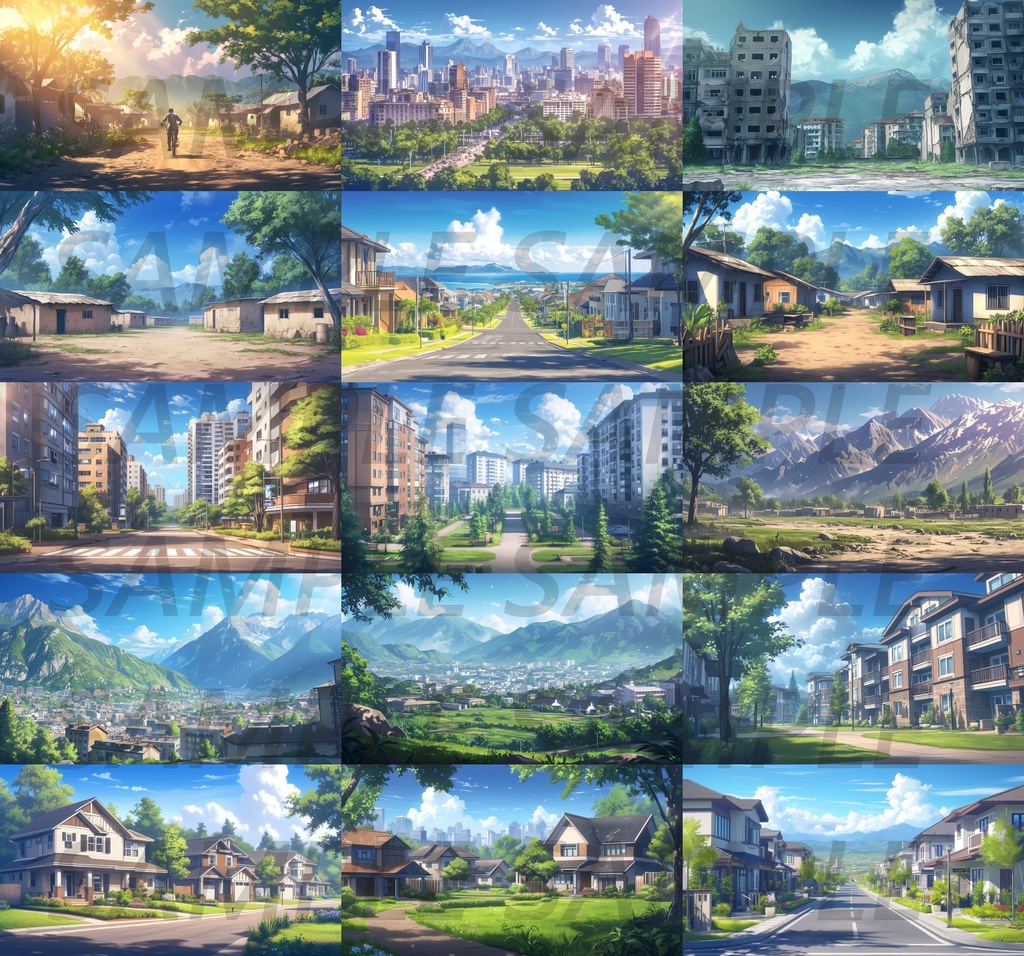 【147枚】世界の住宅街風景【著作権フリー】背景画/TRPG