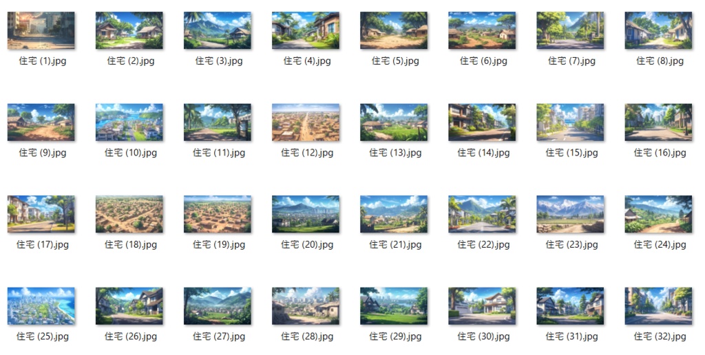 【147枚】世界の住宅街風景【著作権フリー】背景画/TRPG