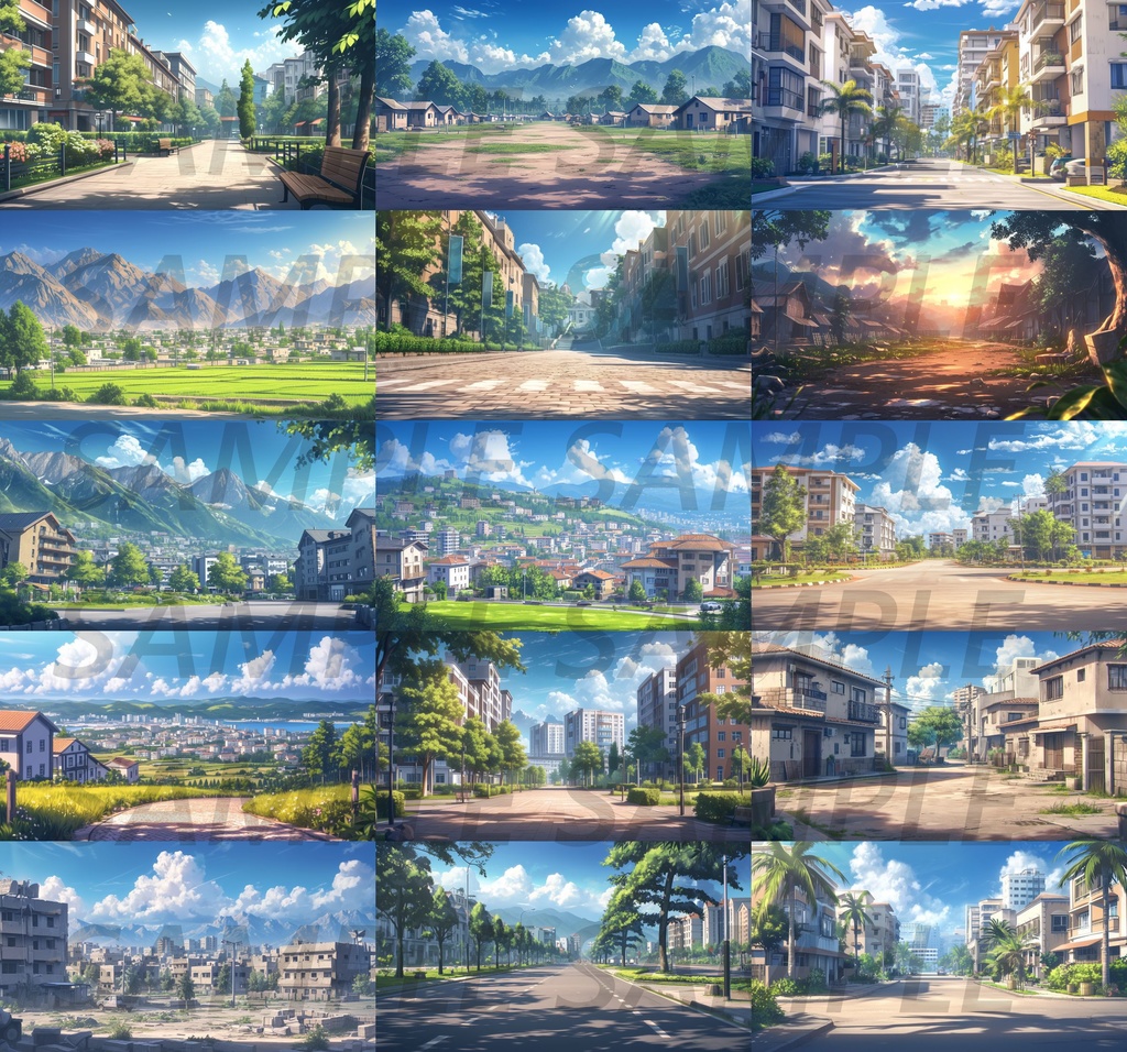 【147枚】世界の住宅街風景【著作権フリー】背景画/TRPG