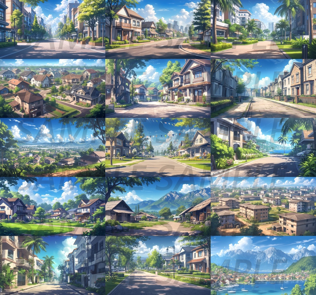 【147枚】世界の住宅街風景【著作権フリー】背景画/TRPG