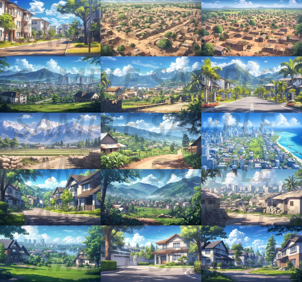 【147枚】世界の住宅街風景【著作権フリー】背景画/TRPG