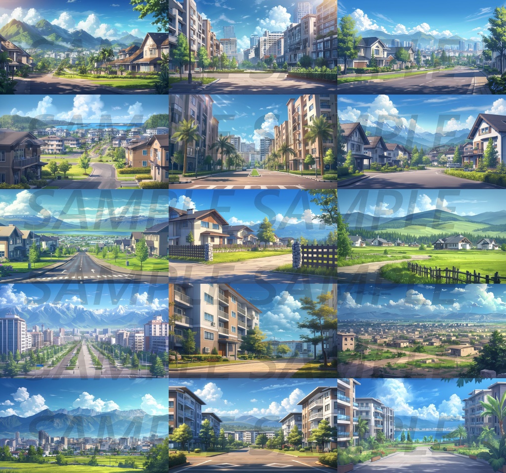 【147枚】世界の住宅街風景【著作権フリー】背景画/TRPG