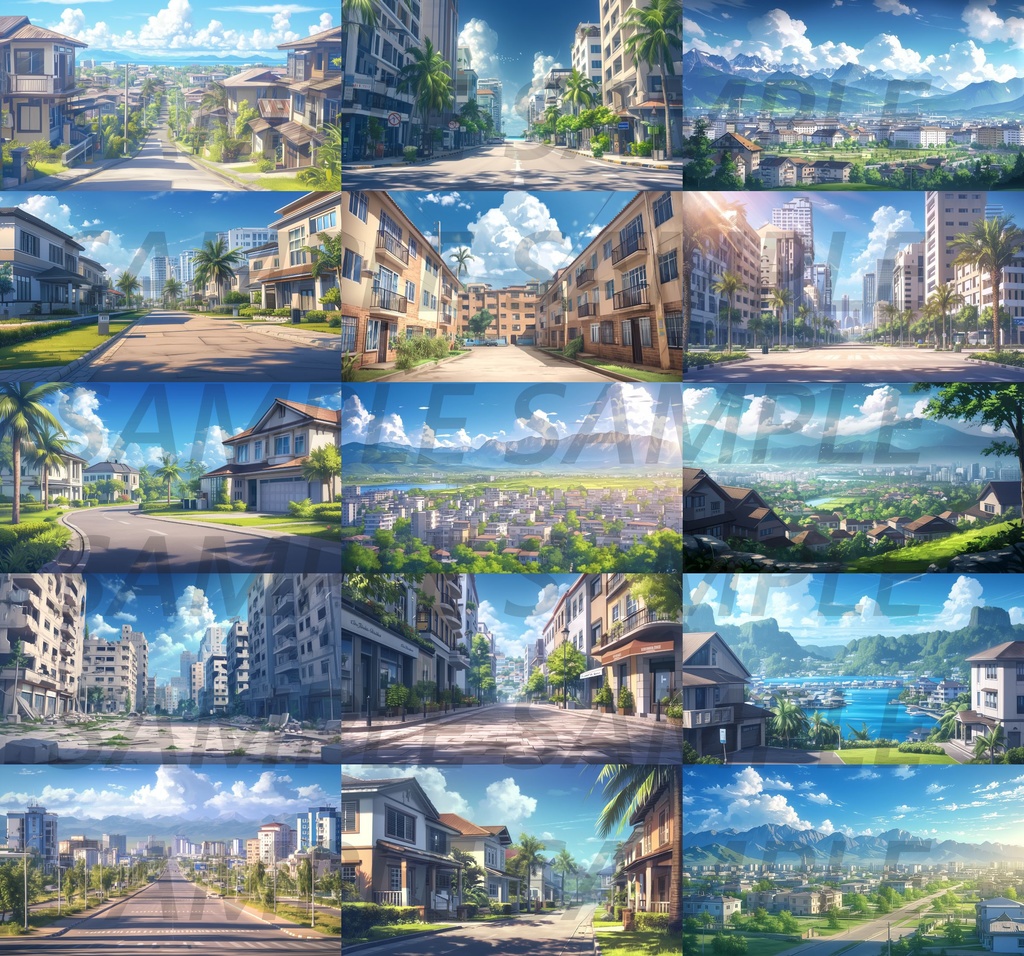 【147枚】世界の住宅街風景【著作権フリー】背景画/TRPG