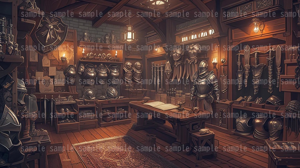 【54枚】RPGの店内背景イラスト集【著作権フリー】武器屋/防具屋/宿屋/教会/カジノ