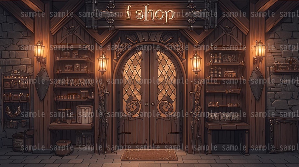 【54枚】RPGの店内背景イラスト集【著作権フリー】武器屋/防具屋/宿屋/教会/カジノ