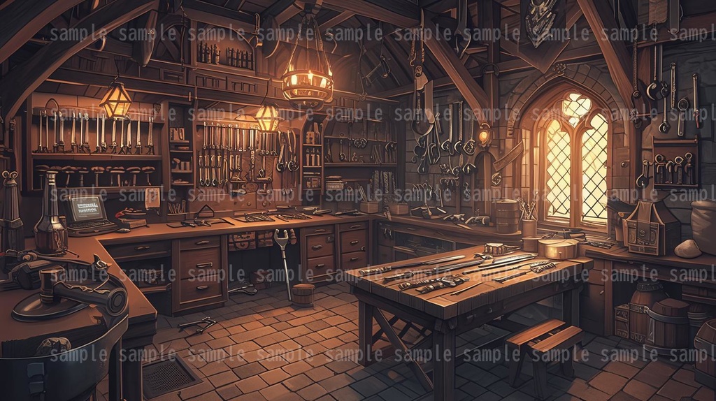 【54枚】RPGの店内背景イラスト集【著作権フリー】武器屋/防具屋/宿屋/教会/カジノ