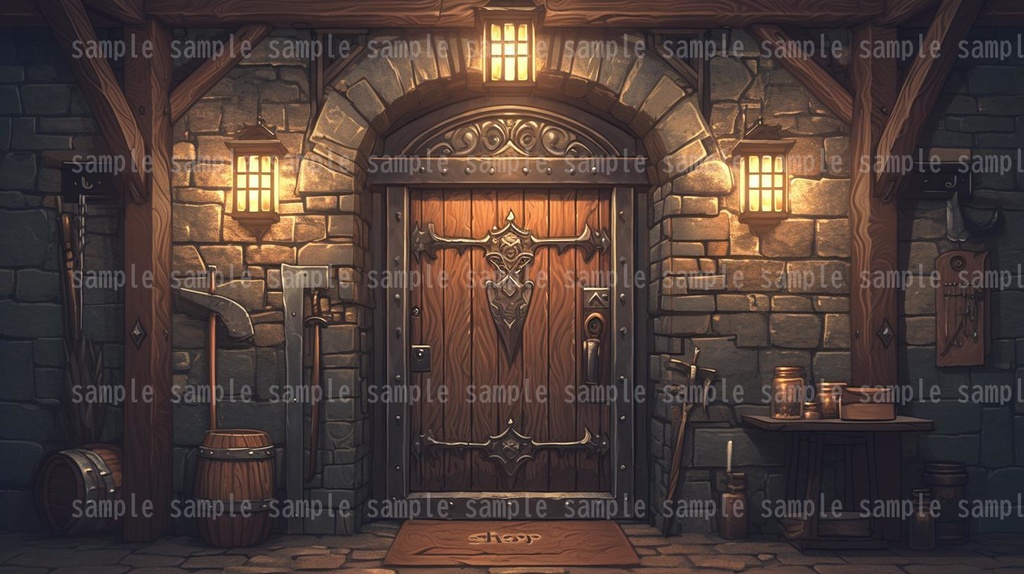 【54枚】RPGの店内背景イラスト集【著作権フリー】武器屋/防具屋/宿屋/教会/カジノ