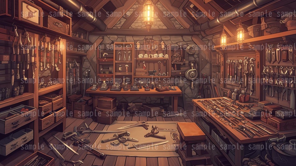 【54枚】RPGの店内背景イラスト集【著作権フリー】武器屋/防具屋/宿屋/教会/カジノ