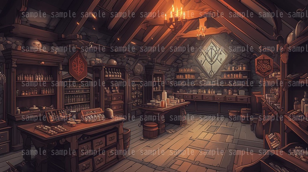 【54枚】RPGの店内背景イラスト集【著作権フリー】武器屋/防具屋/宿屋/教会/カジノ
