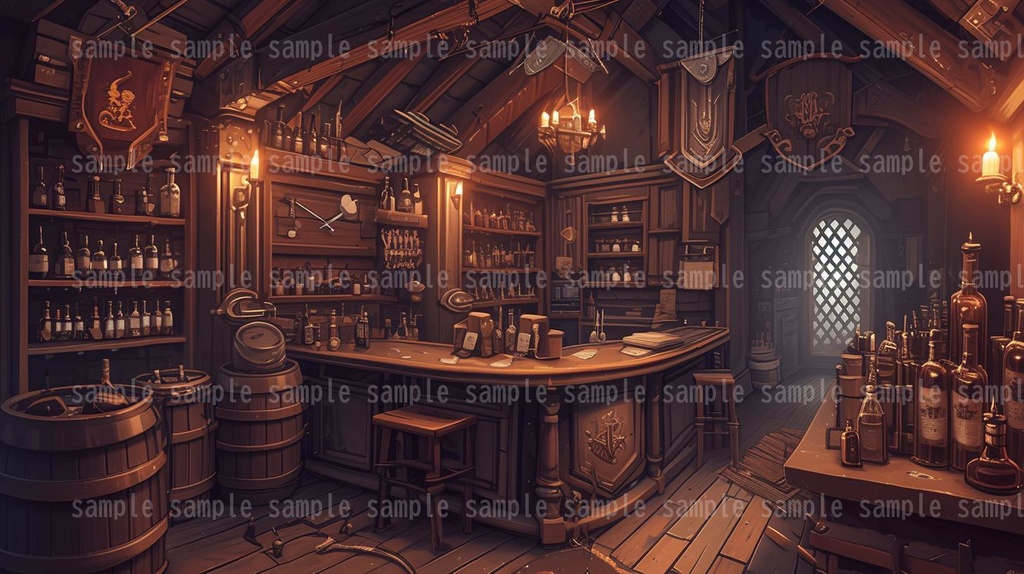 【54枚】RPGの店内背景イラスト集【著作権フリー】武器屋/防具屋/宿屋/教会/カジノ