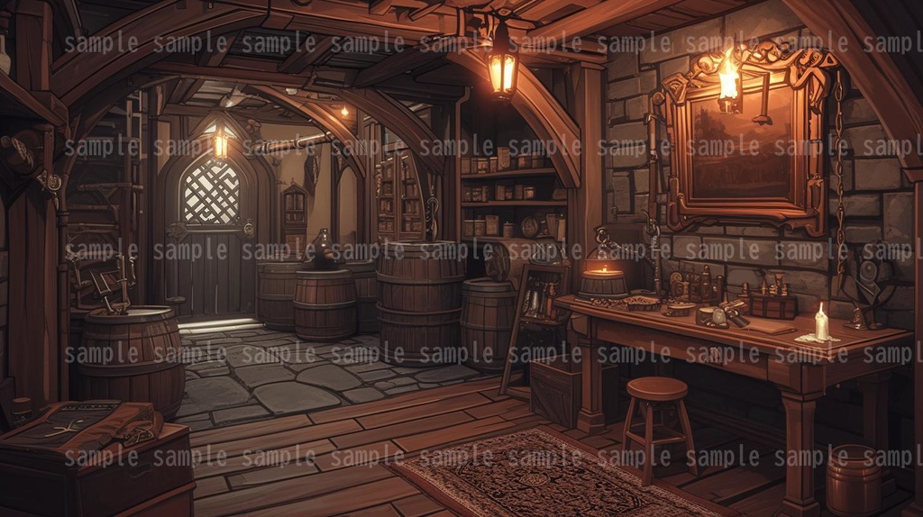 【54枚】RPGの店内背景イラスト集【著作権フリー】武器屋/防具屋/宿屋/教会/カジノ