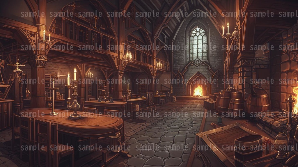 【54枚】RPGの店内背景イラスト集【著作権フリー】武器屋/防具屋/宿屋/教会/カジノ